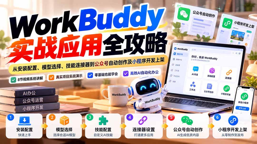 WorkBuddy 实战应用全攻略：从安装配置、模型选择、技能连接器到公众号自动创作及小程序开发上架-1.jpeg