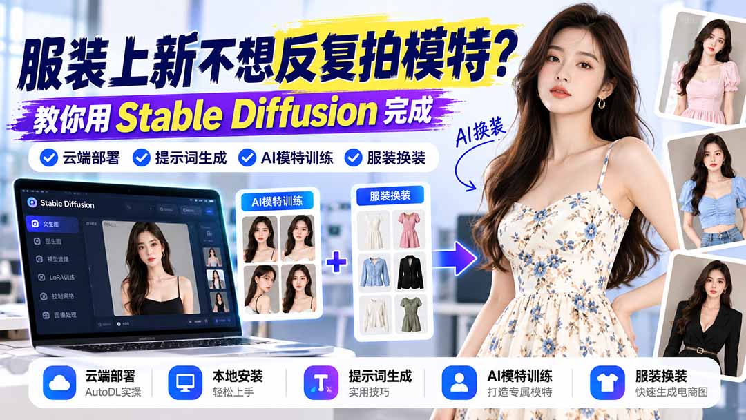 服装上新不想反复拍模特？教你用Stable Diffusion完成云端部署、提示词生成、AI模特训练与换装-1.jpeg