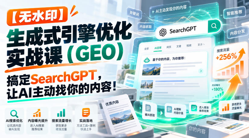 【无水印】生成式引擎优化(GEO)实战课：搞定SearchGPT，让AI主动找你的内容！【原创双语字幕】-1.jpeg