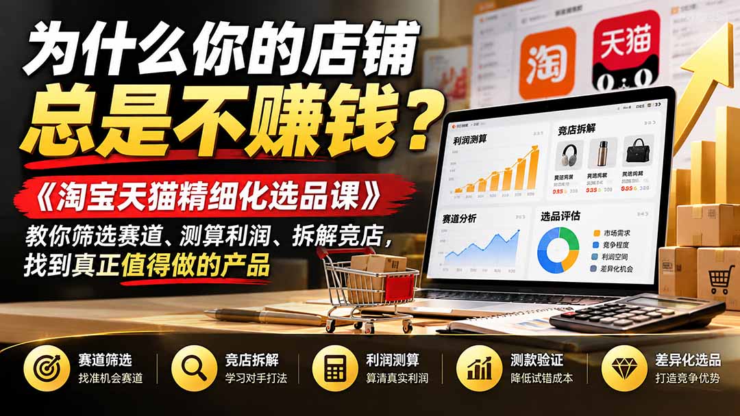为什么你的店铺总是不赚钱？《淘宝天猫精细化选品课》教你筛选赛道、测算利润、拆解竞店，找到真正值得做的产品-1.jpeg