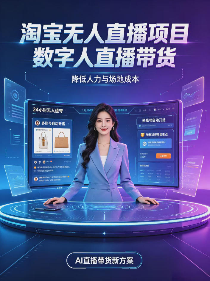 淘宝AI无人直播带货，24小时自动开播低门槛副业，无需真人长时间出镜，持续引流出单【揭秘】-1.jpeg