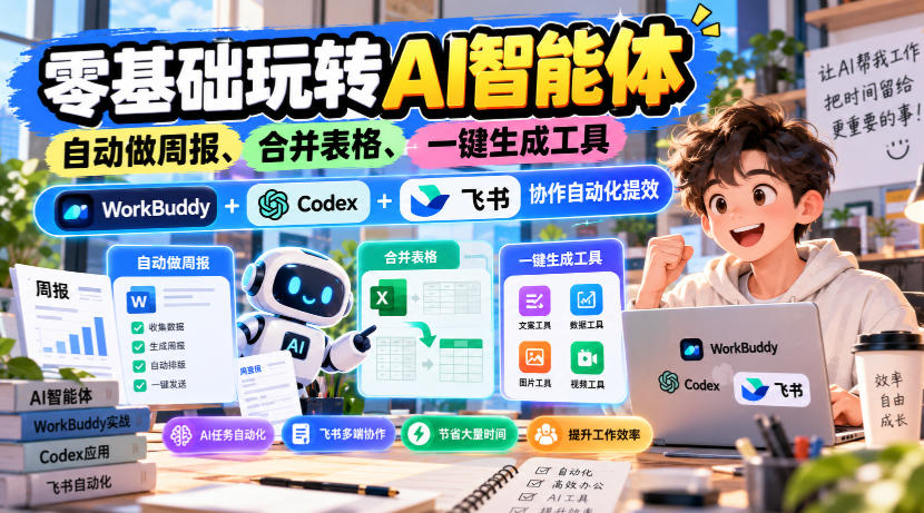 【无水印】零基础玩转AI智能体，自动做周报、合并表格、一键生成工具，WorkBuddy+Codex + 飞书协作自动化提效-1.jpeg
