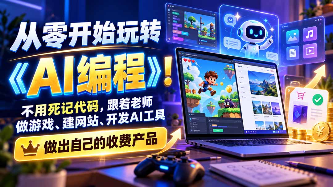 从零开始玩转《AI编程》！不用死记代码，跟着老师做游戏、建网站、开发AI工具，最后完成自己的收费产品-1.jpeg