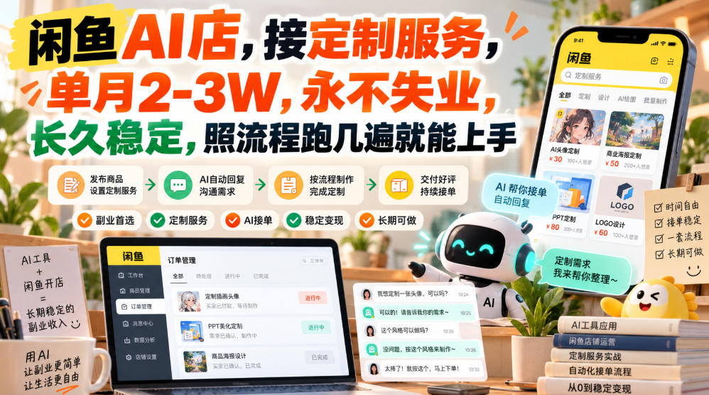 闲鱼AI店，接定制服务，单月2-3W，永不失业，长久稳定，照流程跑几遍就能上手-1.jpeg