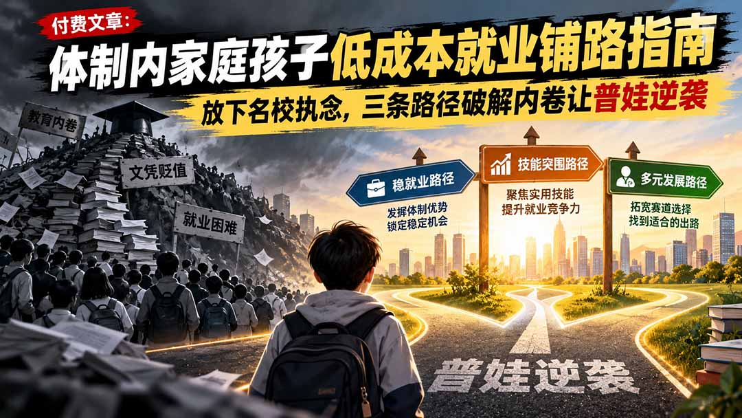 付费文章：体制内家庭孩子低成本就业铺路指南，放下名校执念，三条路径破解内卷让普娃逆袭-1.jpeg