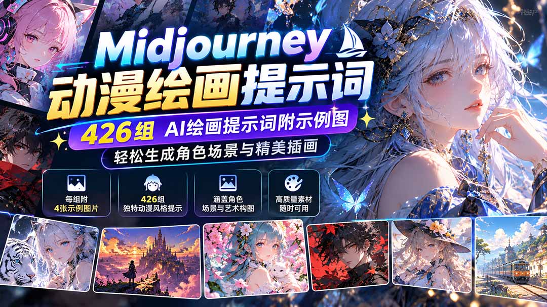 Midjourney动漫绘画提示词：426组AI绘画提示词附示例图，轻松生成角色场景与精美插画-1.jpeg