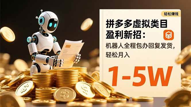 拼多多虚拟类目盈利新招:机器人全程包办回复发货,轻松月入 1-5W 拼多多虚拟类目盈利新招:机器人全程包办回复发货,轻松月入 1-5W